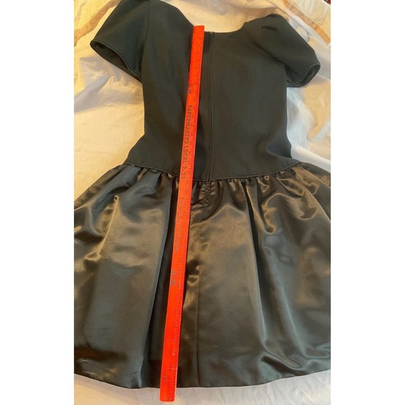 Morton Myles Gorgeous Black Vintage Dress Bows Rhinestones Size 10 Short Sleeve - Picture 10 of 14